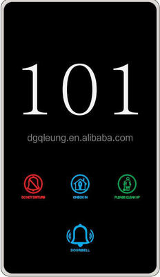 Hotel Doorplate Switch with 5 Years Warranty 230x130x9mm Size and 86 Bottom Box Cartridge Installation