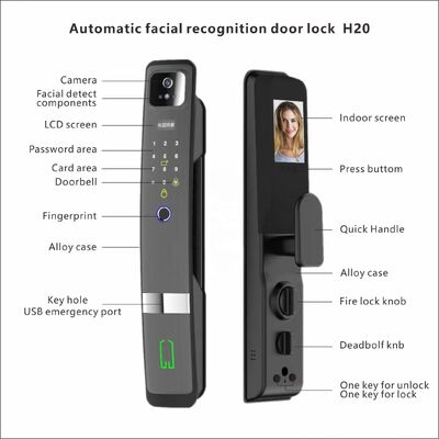 Qleung S924 Max Aluminum Alloy 3D Face Tuya APP Remote Control Password Key Code Biometric Fingerprint Automatic Smart Door Lock