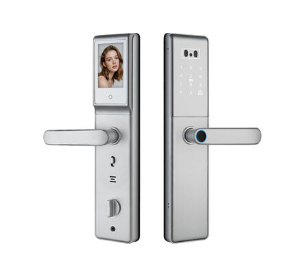 Qleung S859max Black Smart Door Lock with Tuya App and Active Video Calling Face Recognition