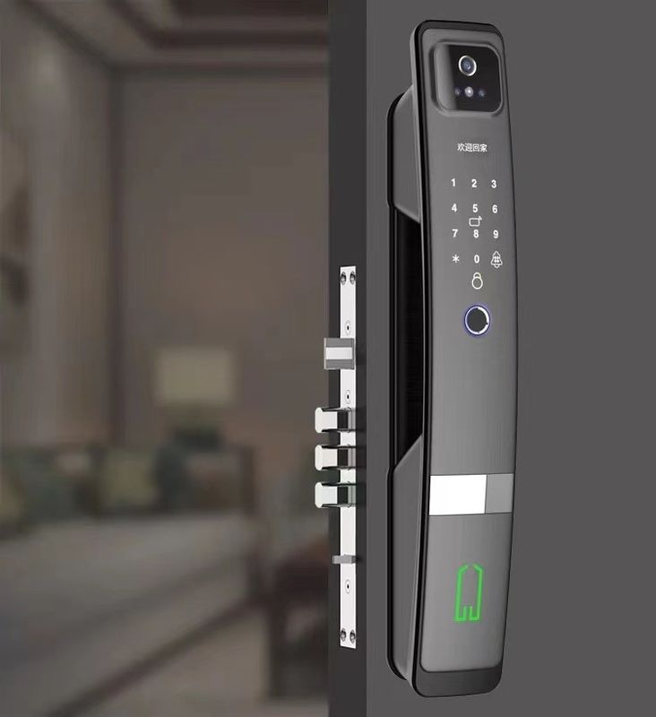 6068 Mortise Tuya APP Password Card Fingerprint Electronic Door Lock With Face Camera 6kg