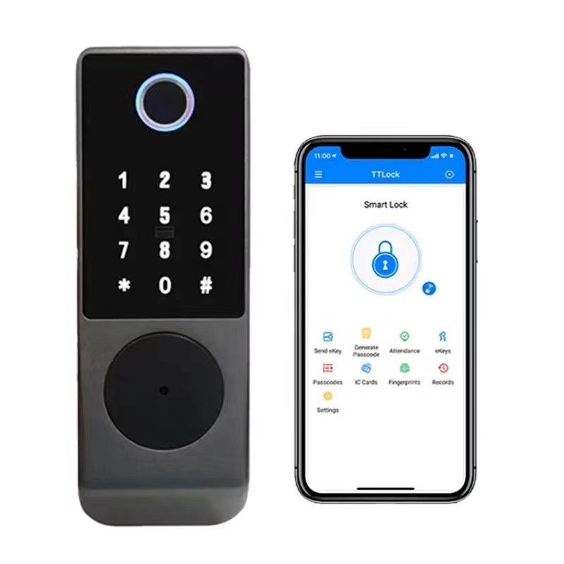 IP65 TTlock Bluetooth Controlled Door Lock Biometric Finger Print