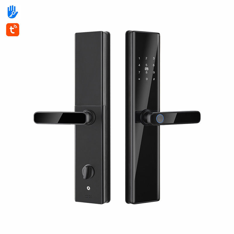 Tempered Glass Electronic Door Locks Wifi Fingerprint Password Lock For Bedroom Door