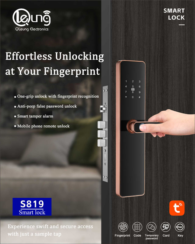 6068 Mortise Fingerprint Doorlock Tuya TTlock Wifi APP Optional