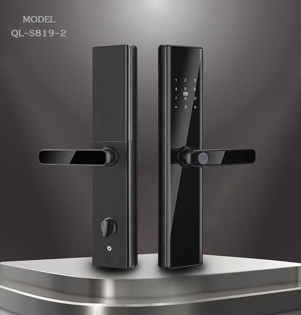 Black Smart Life Fingerprint Door Lock For Tuya Wifi TTlock App