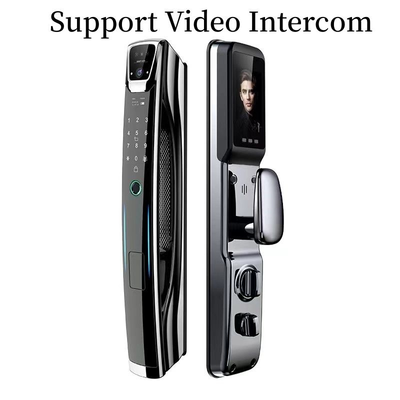 Mocha Gold Smart Lock Face Recognition Tuya Video Calling Face Scan Door Lock