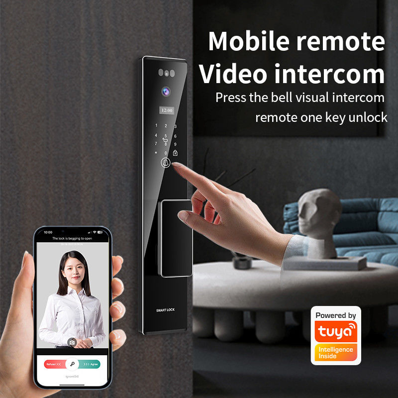 3D Face Recognition Tuya APP Intercom Camera Biometric Fingerprint Smart Locks For Home