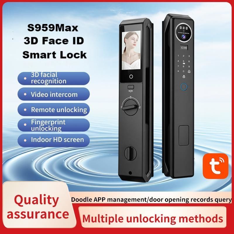 Smart Lock With Face ID Camera Cerradura Biometric Fingerprint Tuya WiFi Video Calling