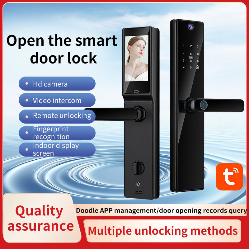 S819-2MAX Digital Lock with Camera Video Intercom Fingerprint Code Key Card Tuya App