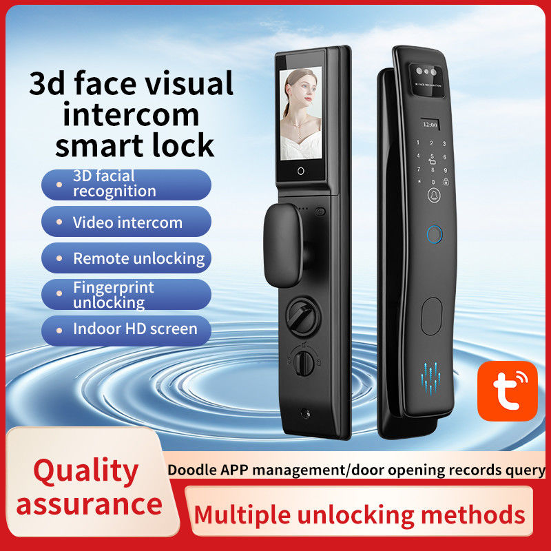 Smart Home Door Lock S958Max Fingerprint Card Code Key Video Intercom Face ID Recognition Tuya Door Lock
