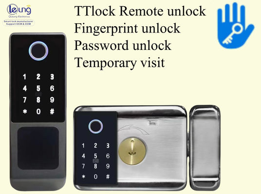 Qleung S812-4 Digital Waterproof Fingerprint Password Card TTlock App Remote Unlock Smart Home Door Lock Khóa cửa thông minh