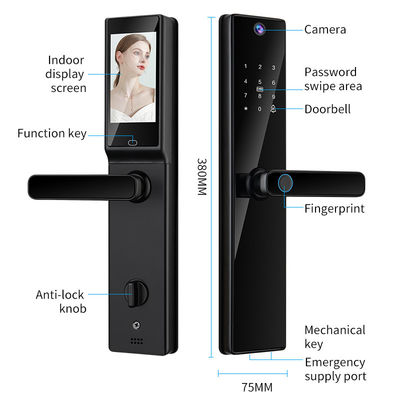 Qleung Tuya Wifi điều khiển từ xa HD Camera Video Intercom Fingerprint Card Code Key S819-2Max Smart Home Door Lock