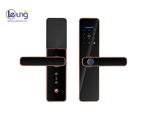 Khóa cửa thông minh Qleung S811 Bronze đỏ với công nghệ Tuya bán tự động
