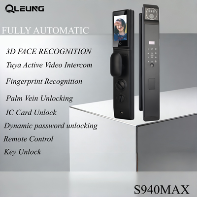 Qleung S940max Fully Automatic Lock with 3D Face Recognition and Palm Vein Unlock Tuya Smart Home Door Lock